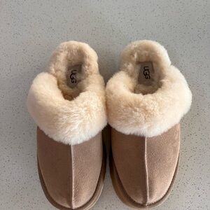 UGG Cozy Tan and Cream Slippers